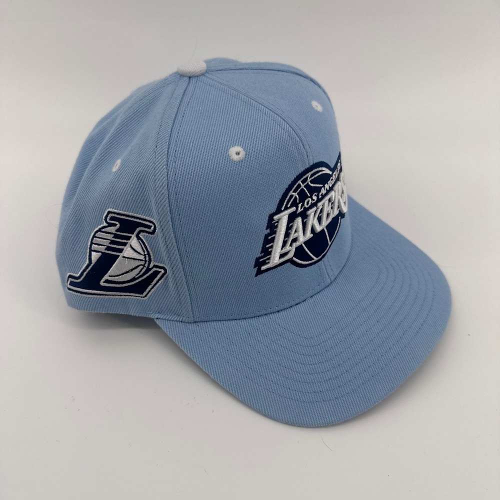 Mitchell & Ness Los Angeles Lakers Hat Mens OS Light Blue Snapback NBA Cap - Picture 4 of 8